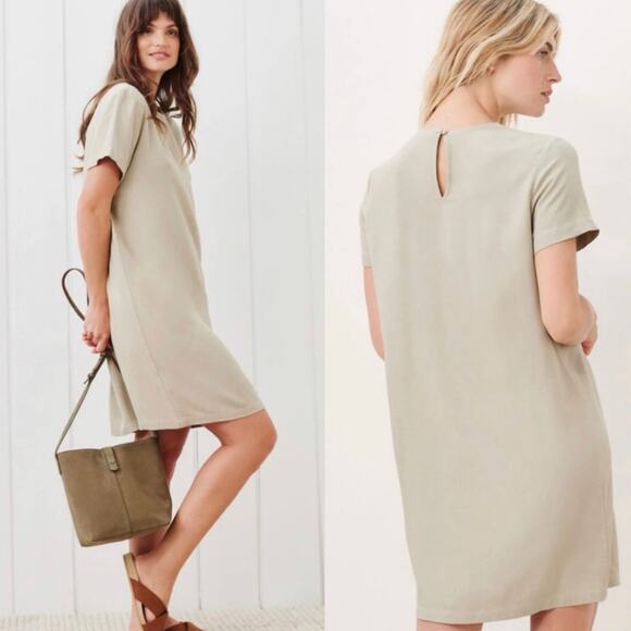 Jenni Kayne Palmer Everyday Crepe T Shirt Dress Willow Beige S - Picture 3 of 10